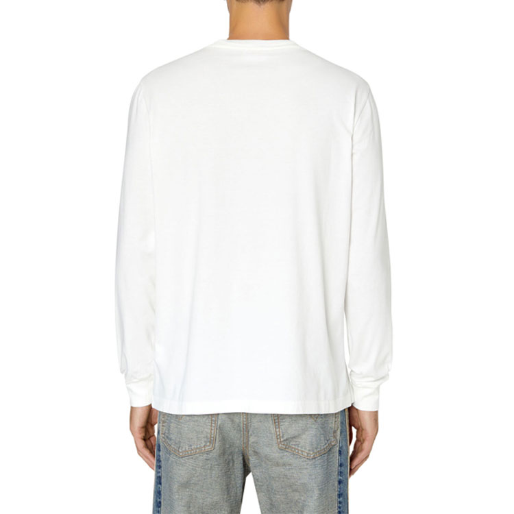 Shop Diesel FW22 White Pullover Sweatshirt with Logo Print Design A037420PITA141