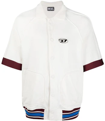 Diesel FW22 White Solid Button-Up Short-Sleeve Shirt Jacket A036610LCAM141 Buy Diesel FW22 White Solid Button-Up Short-Sleeve Shirt Jacket A036610LCAM141