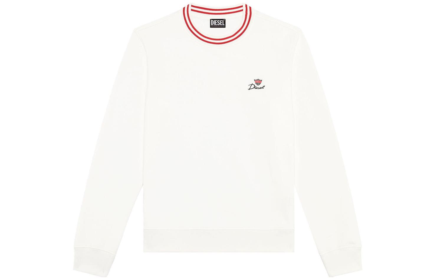 Diesel FW22 White Striped Crewneck Long-Sleeve Sweatshirt A099390CJAD-141