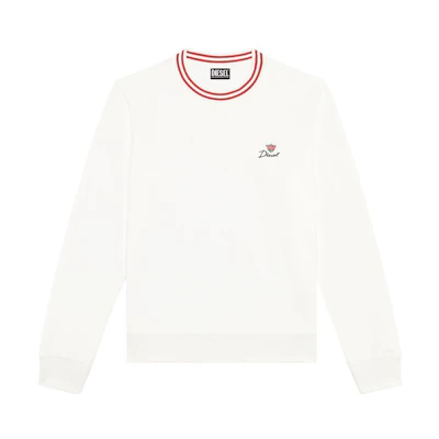 Diesel FW22 White Striped Crewneck Long-Sleeve Sweatshirt A099390CJAD-141