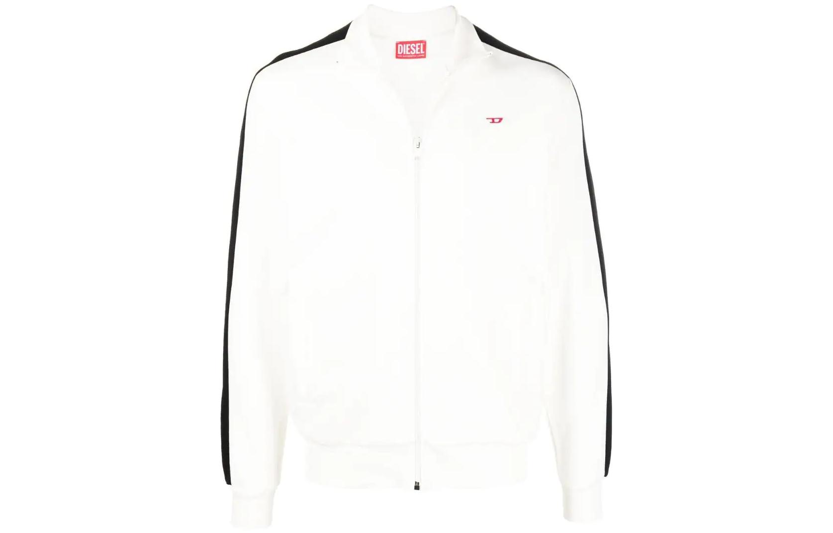 Diesel FW22 White Sweatshirt with Striped Trim A036680DLAA141A