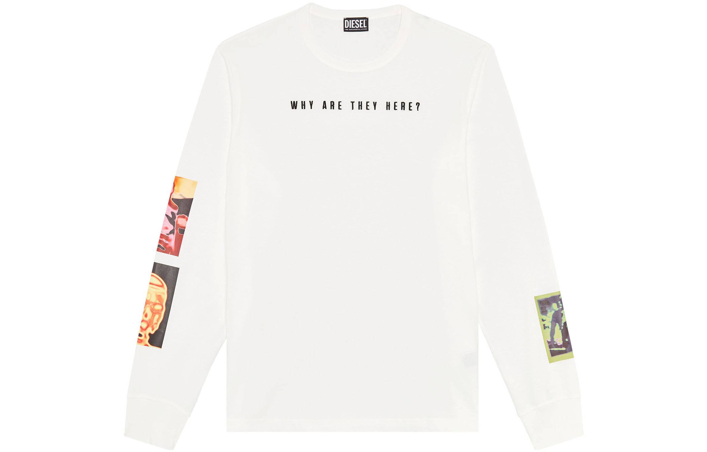 Diesel FW22 White Thermal Print Crewneck Sweatshirt A066070BEAF141