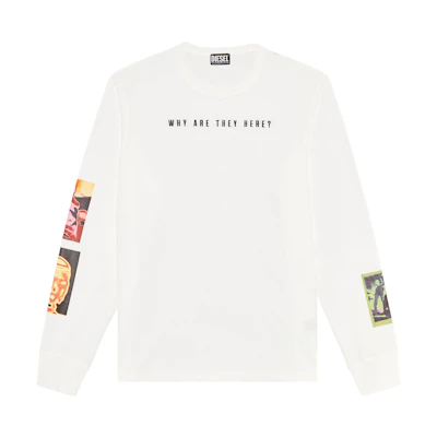 Diesel FW22 White Thermal Print Crewneck Sweatshirt A066070BEAF141