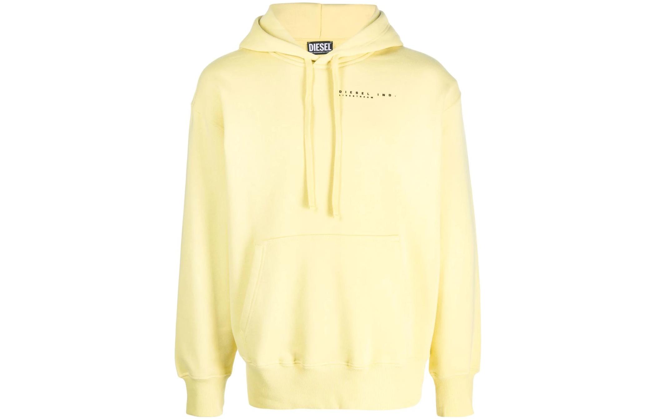 Diesel FW22 Yellow Hoodie with Letter Graphic Print A086310HERH5BV