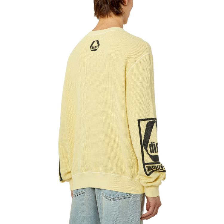 Purchase DIESEL FW22 Yellow Letter Print Crewneck Long Sleeve Sweatshirt Men A087050BKAA-21G