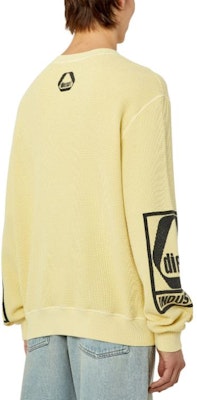 DIESEL FW22 Yellow Letter Print Crewneck Long Sleeve Sweatshirt Men A087050BKAA-21G Purchase DIESEL FW22 Yellow Letter Print Crewneck Long Sleeve Sweatshirt Men A087050BKAA-21G