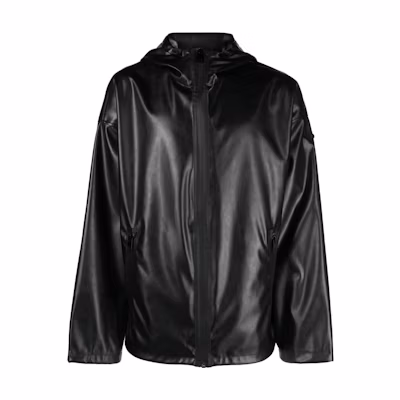 DIESEL FW23 Black Glossy Hooded Jacket with Long Sleeves. A125990CHAJ-9XX