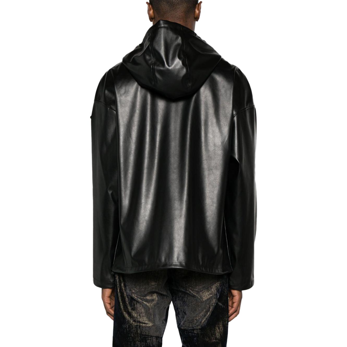 Shop 디젤 FW23 블랙 글로시 후드 재킷 롱 슬리브. A125990CHAJ-9XX