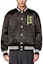 Shop DIESEL FW23 Black Letter Embroidered Single-Breasted Bomber Jacket A122430KKAM
