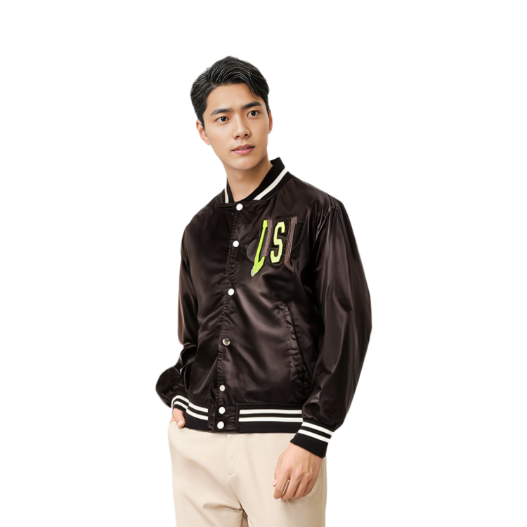 Sizing DIESEL FW23 黑色字母刺绣单排扣飞行员夹克 A122430KKAM