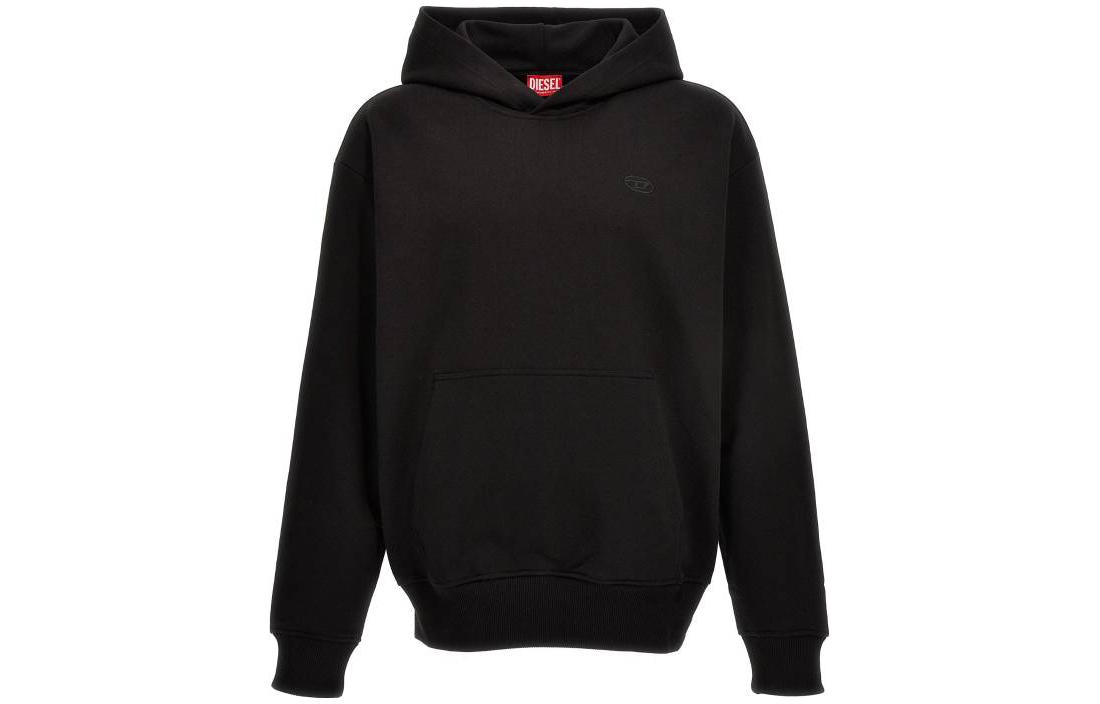 Buy DIESEL FW23 黑色宽松版连帽衫刺绣纯色款式 A113040GYCJ9XX