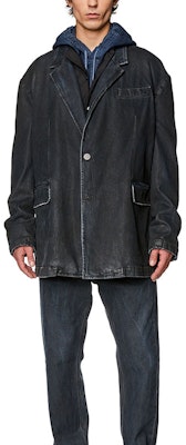 DIESEL FW23 黑色水洗牛仔外套長袖釦扣款式. A114180HJAU-9XX Lookbook DIESEL FW23 黑色水洗牛仔外套長袖釦扣款式. A114180HJAU-9XX