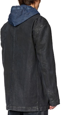 DIESEL FW23 黑色水洗牛仔外套長袖釦扣款式. A114180HJAU-9XX Details for DIESEL FW23 黑色水洗牛仔外套長袖釦扣款式. A114180HJAU-9XX