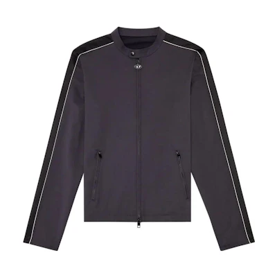 DIESEL FW23 Gray Zip-Up Stretch Straight-Cut Long-Sleeve Jacket A120940CLAI-GREY