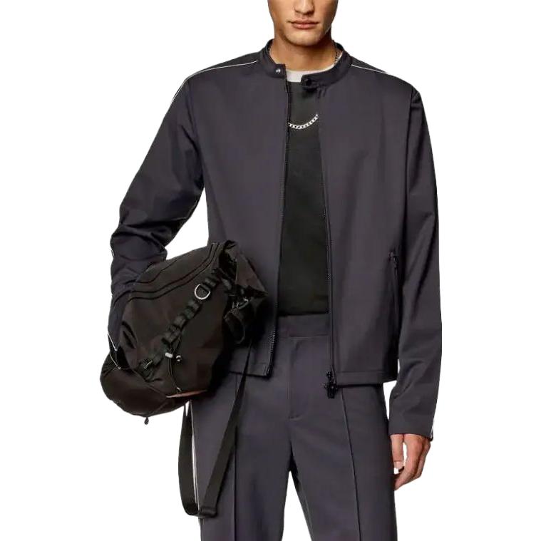 Shop 디젤 FW23 그레이 집업 스트레이트 컷 긴소매 자켓 A120940CLAI-GREY