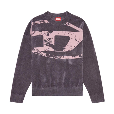 DIESEL FW23 Grey Loose Fit Letter Print Crewneck Sweatshirt. A112250GEAX-9CM