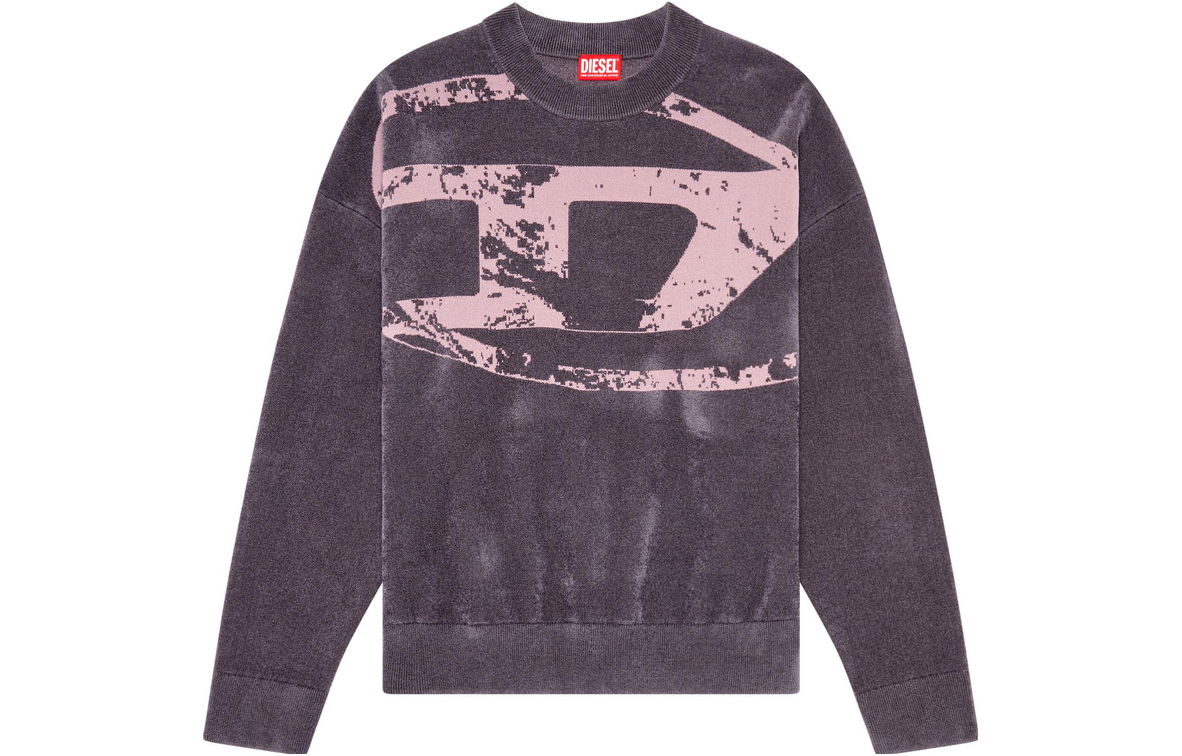 Order DIESEL FW23  Grey Loose Fit Letter Print Crewneck Sweatshirt. A112250GEAX-9CM