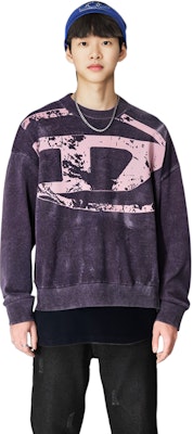 DIESEL FW23 Grey Loose Fit Letter Print Crewneck Sweatshirt. A112250GEAX-9CM 2