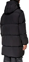 Shop DIESEL FW23 寬鬆版型暖羽絨連帽外套 黑色 A105990AEAI-9XX