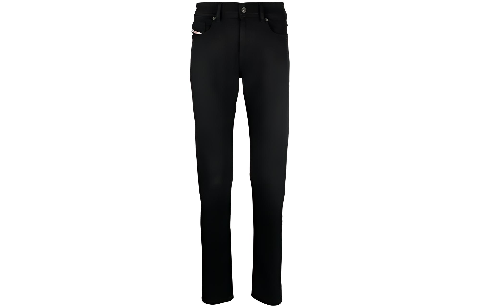 DIESEL FW23  Low-Rise Slim-Fit Black Jeans with Hidden Zipper. A0359409H94-BLACK