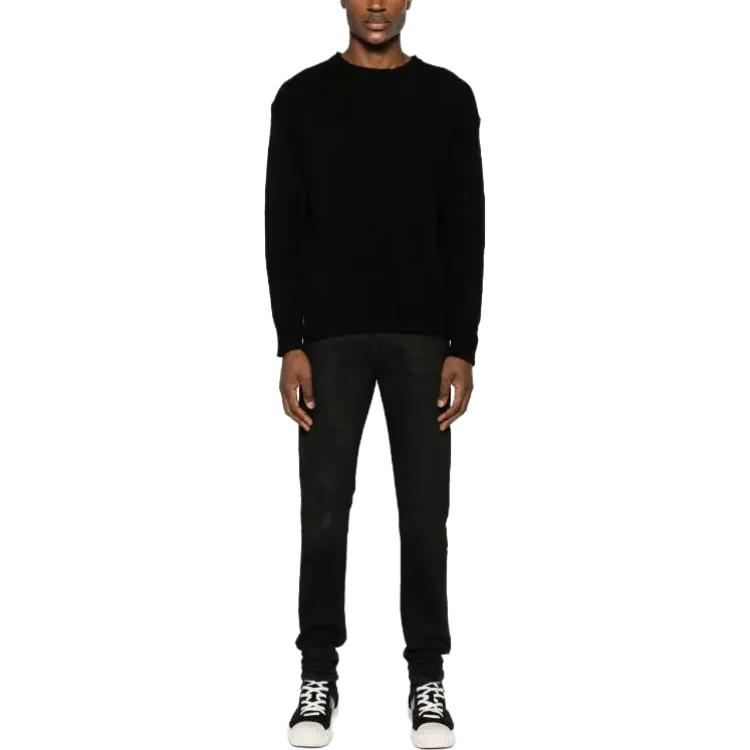 Lookbook DIESEL FW23 ローライズスリムフィットブラックジーンズ 隠しジッパー付き A0359409H94-BLACK