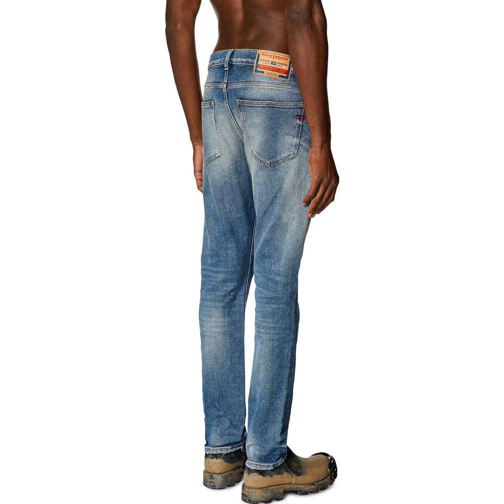 Shop DIESEL FW23 Seluar Jeans Patchwork Slim Fit Biru Distressed A0355809H55-01