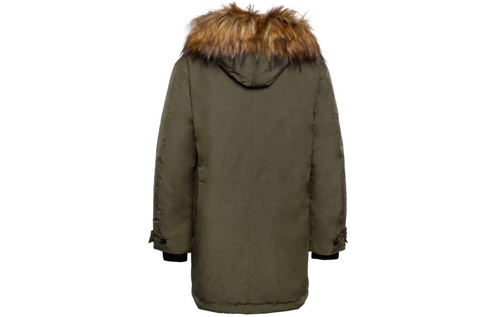 Lookbook DIESEL FW23 Jaket Parka Tudung Panjang Warna Pepejal - Hijau A106100IDAP-5AF