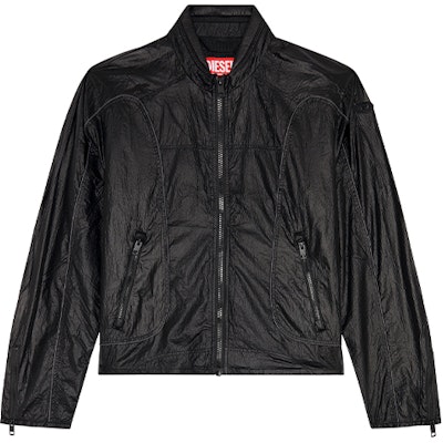 DIESEL FW23 Solid Color Zip-Up Stand Collar Jacket - Black A106750HJAD-9XX Order DIESEL FW23 Solid Color Zip-Up Stand Collar Jacket - Black A106750HJAD-9XX