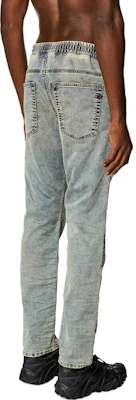 DIESEL FW23 Tapered Elastic Waist Washed Jeans in Medium Blue. A11883068JW-01 Shop DIESEL FW23 Tapered Elastic Waist Washed Jeans in Medium Blue. A11883068JW-01