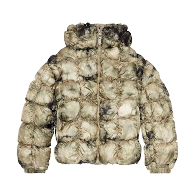 DIESEL FW23 Tie-Dye Printed Zip-Up Hoodie Jacket in Khaki. A062150DGAN-7BD