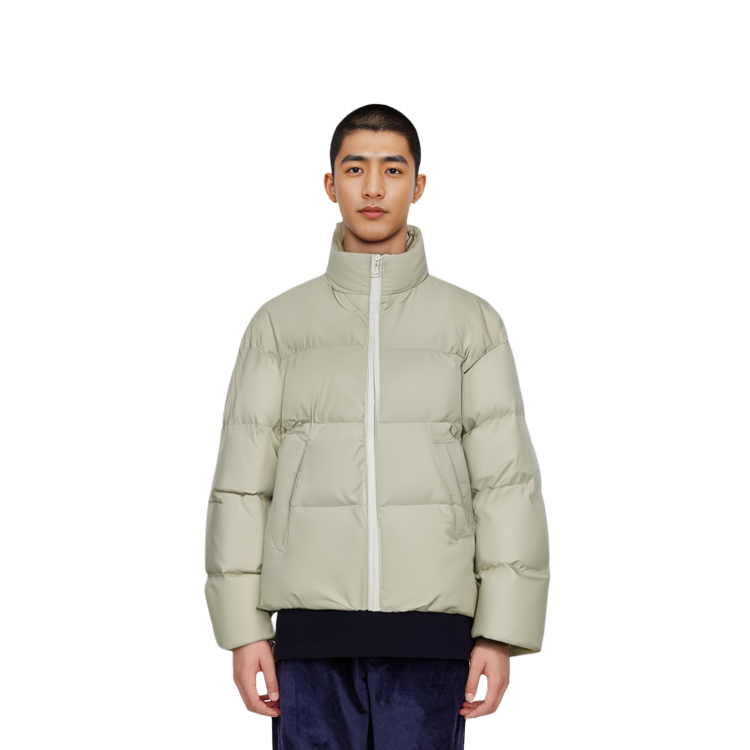 Details for DIESEL FW23 Jaket Putih High Collar Zip-Up Solid. A114320BJAJ-8AF