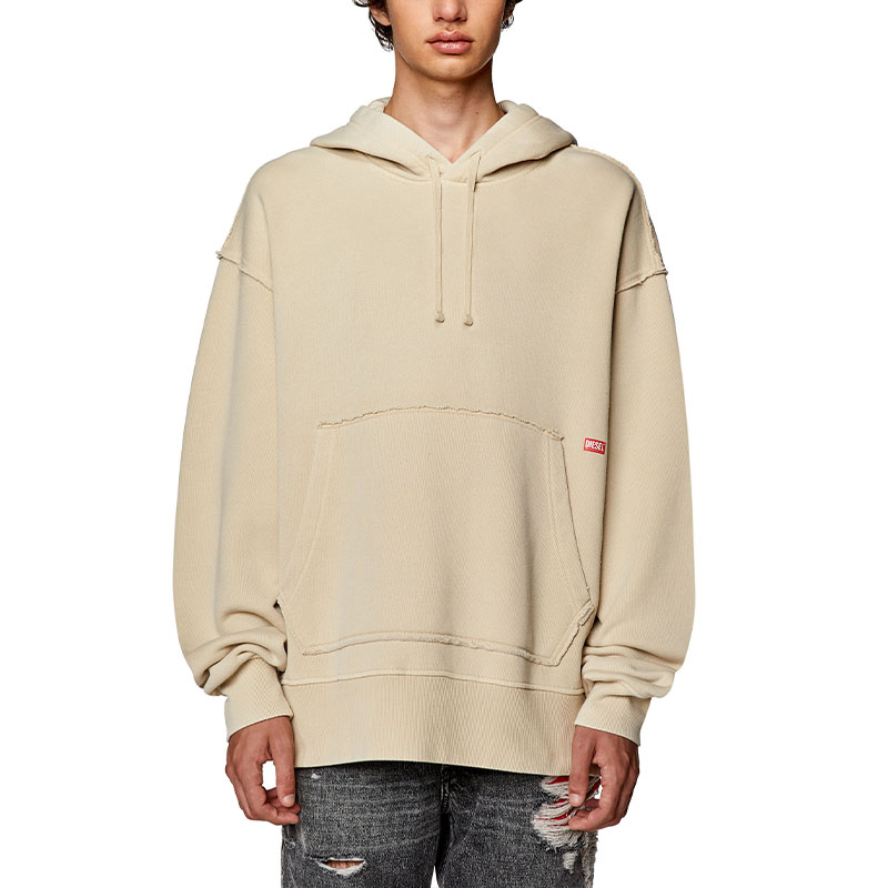 Shop DIESEL FW23 Hoodie Cetakan Haiwan Khaki Lengan Panjang Lelaki. A104570KHAR-7BD