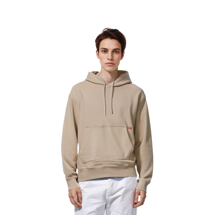 Sizing DIESEL FW23 Hoodie Cetakan Haiwan Khaki Lengan Panjang Lelaki. A104570KHAR-7BD