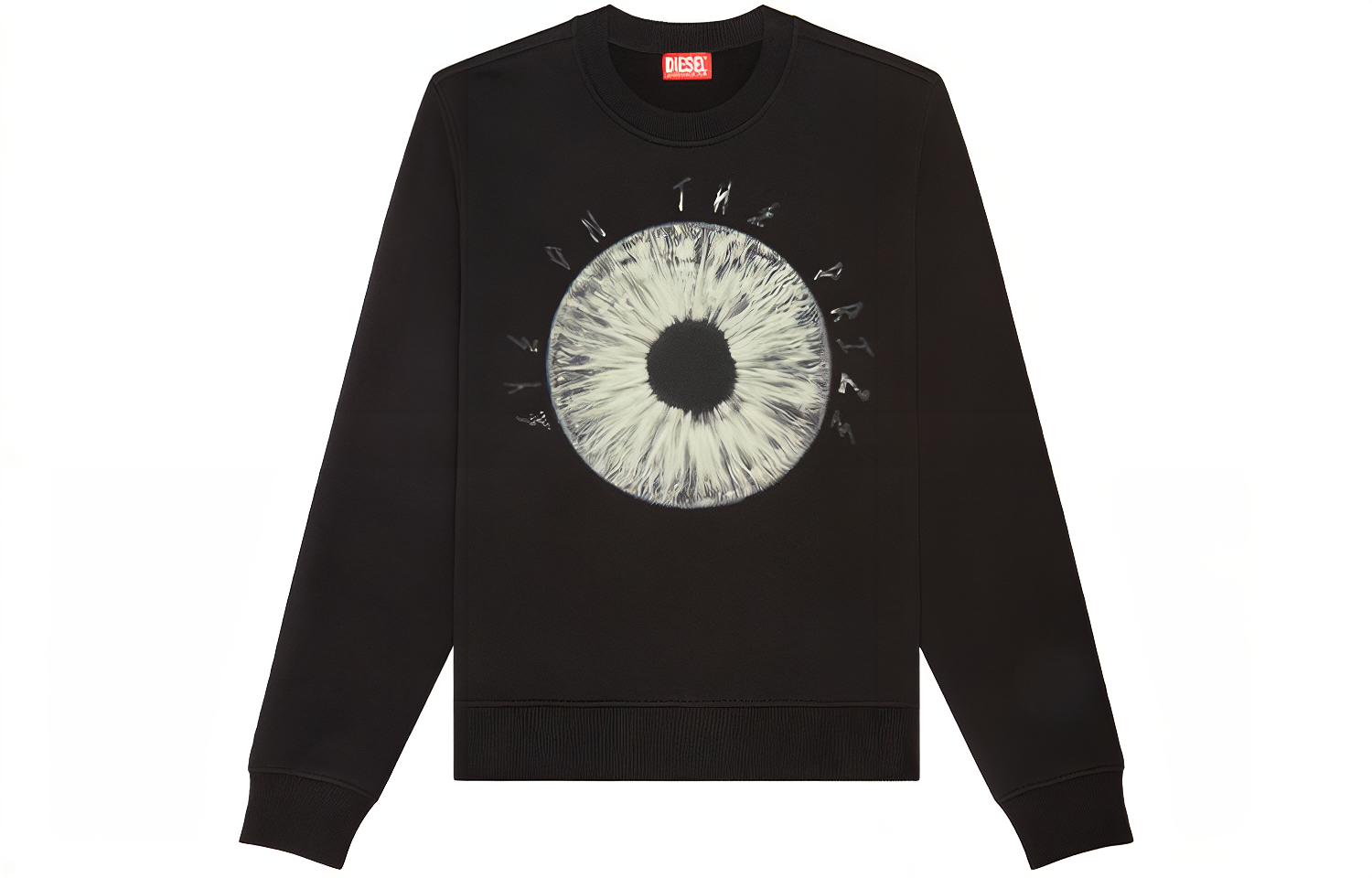 Diesel FW23 Black Crewneck Sweatshirt with Eye Letter Print A110820JFAV-900