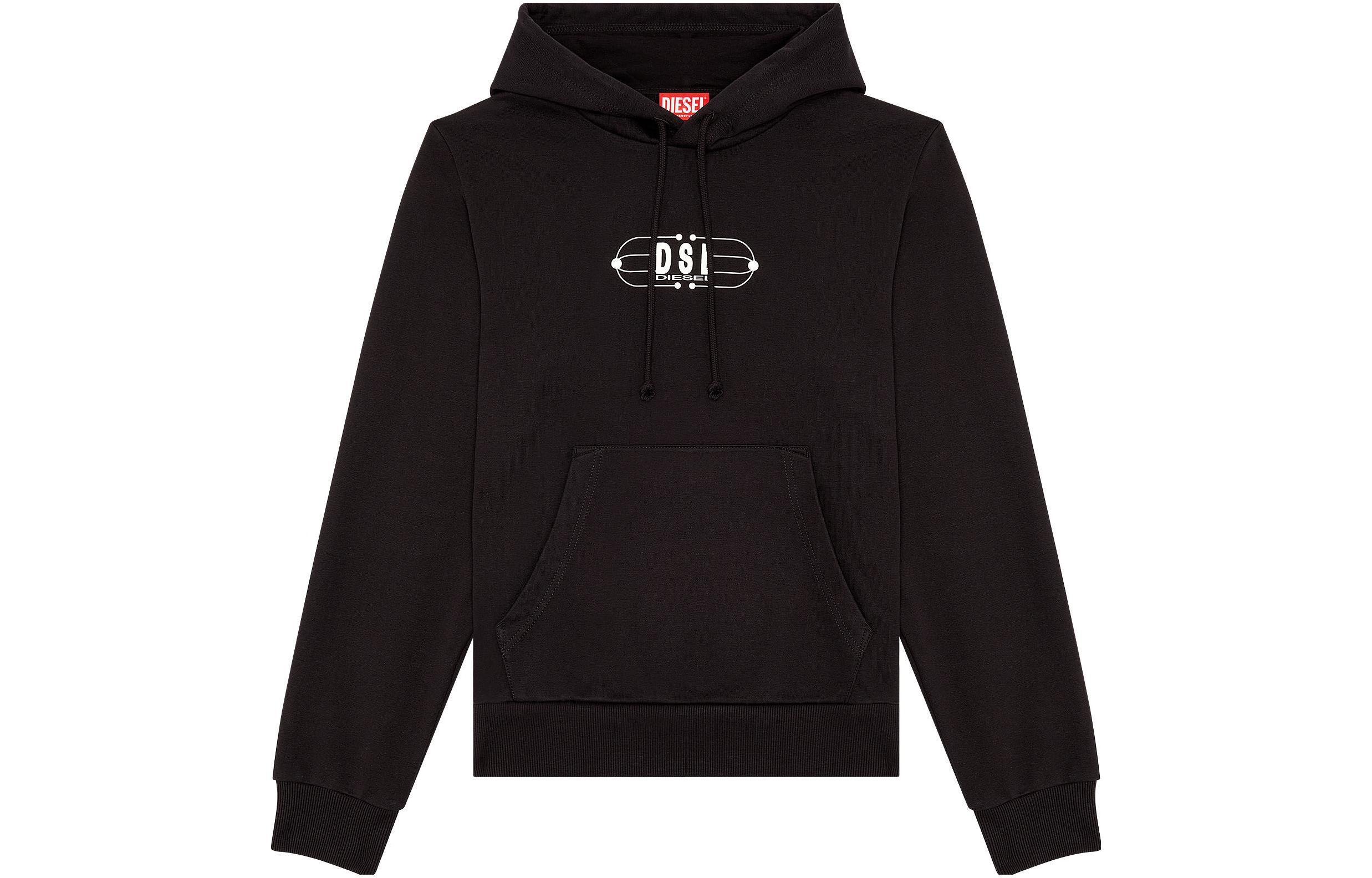 Diesel FW23 Black Hoodie with Back Lettering Print A115560HAYT-9XX