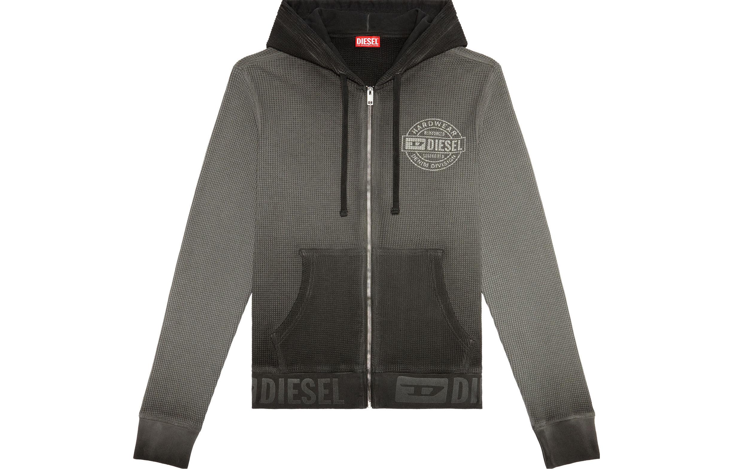 Diesel FW23 Black Letter Print Oversized Hoodie A112550DNAJ-900