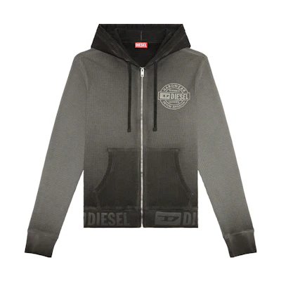 Diesel FW23 Black Letter Print Oversized Hoodie A112550DNAJ-900