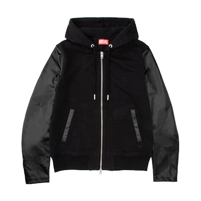 Diesel FW23 Black Patchwork Zip-Up Long-Sleeve Jacket A130410NJAG-9XX