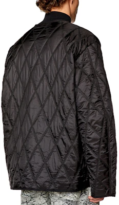 Diesel FW23 Black V-Neck Quilted Jacket A127920AKAE Details for Diesel FW23 Black V-Neck Quilted Jacket A127920AKAE