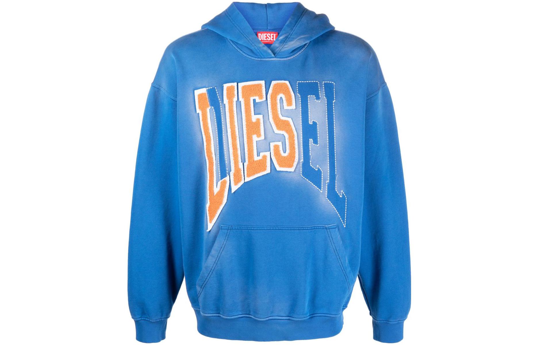 Diesel FW23 Blue Comfortable Hoodie with Letter Pattern A121210EPAI-BLUE