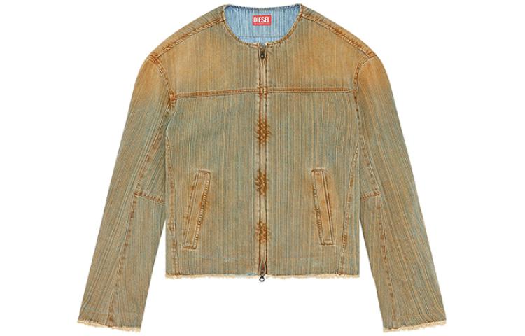 Diesel FW23 Collarless Zip Casual Jacket Unisex Brown A1182509I07-01