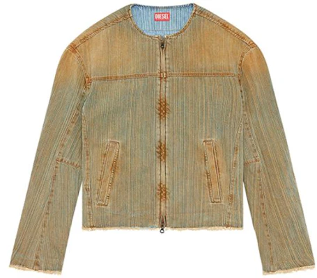 Diesel FW23 無領拉鍊休閒外套 中性 棕色 A1182509I07-01 Buy Diesel FW23 無領拉鍊休閒外套 中性 棕色 A1182509I07-01