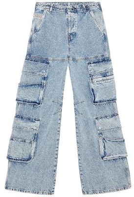 DIESEL FW23 D-Sire Blue Wide-Leg Low-Rise Cargo Jeans Unisex. A091970NJAA-01 Buy DIESEL FW23 D-Sire Blue Wide-Leg Low-Rise Cargo Jeans Unisex. A091970NJAA-01