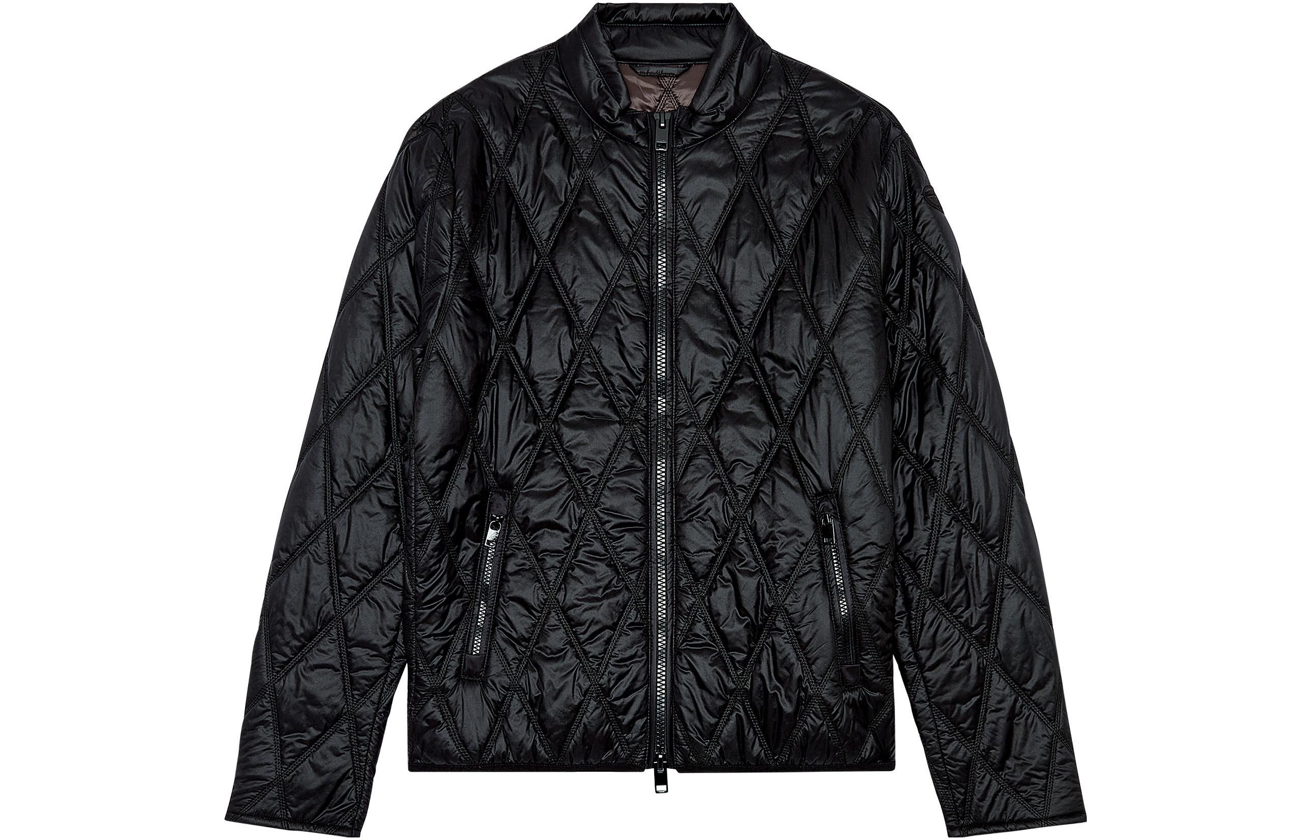 Diesel FW23 Diamond Quilted Zip-Up Jacket Black Long Sleeve A129220AKAE-9XX