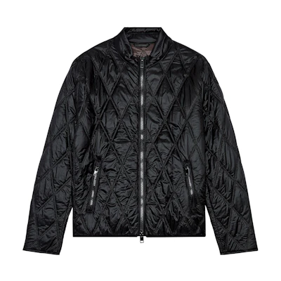 Diesel FW23 Diamond Quilted Zip-Up Jacket Black Long Sleeve A129220AKAE-9XX