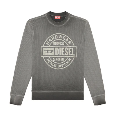 Diesel FW23 Gray Crewneck Pullover Lettering Sweatshirt A112530DNAJ-900