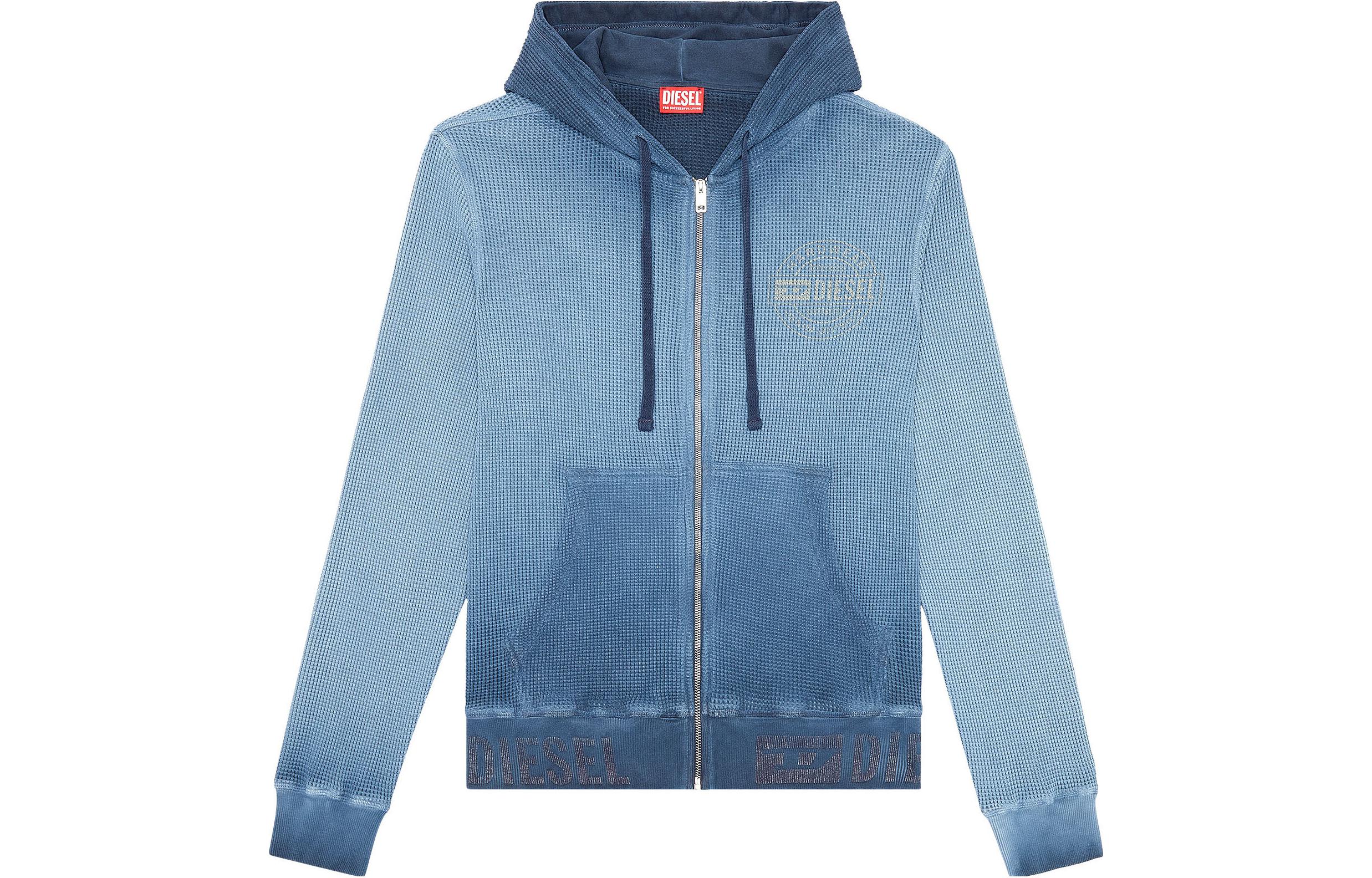 Diesel FW23 Light Blue Hoodie with Letter Print, Oversized Fit A112550DNAJ-8CL