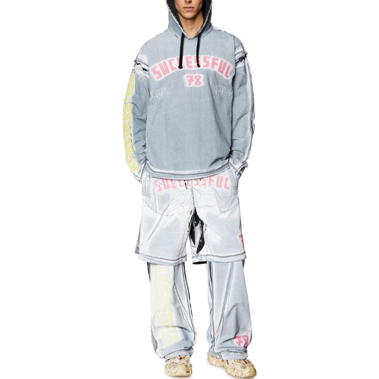 Lookbook Diesel FW23 淺藍色長袖貼字設計運動衫 A117470QHAZ-9XXA