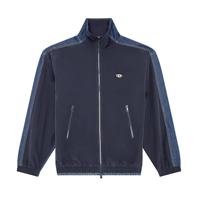 Diesel FW23 Logo Patch Zip-Up Jacket Blue A104320WFAM-81E