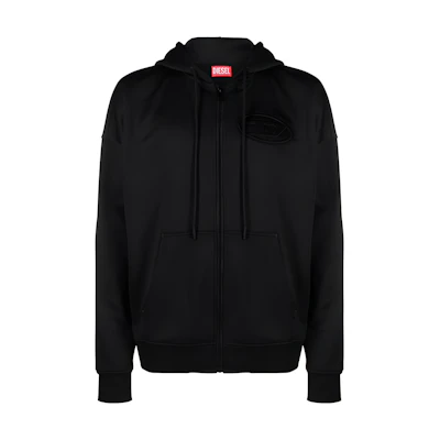 Diesel FW23 OVAL-D Hoodie Black Zipper Knit Sweatshirt A121060WHAK-BLACK